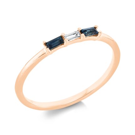 Farbstein Rosegold 18kt 0,04 Diamantringe Farbstein 0,16 ct - 1FH37