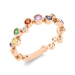 Farbstein Rosegold 18kt 0,06 Diamantringe Farbstein 0,44 ct - 1FI33