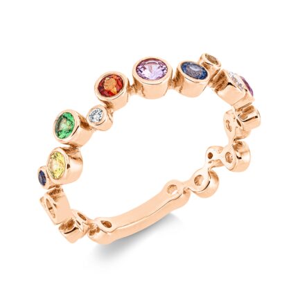 Farbstein Rosegold 18kt 0,06 Diamantringe Farbstein 0,44 ct - 1FI33