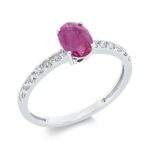 Farbstein 4er-Krappe Weißgold 18kt 0,22 Diamantringe Farbstein 1,05 ct - 1FJ71