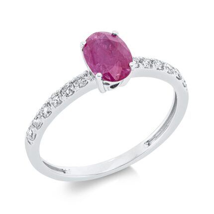 Farbstein 4er-Krappe Weißgold 18kt 0,22 Diamantringe Farbstein 1,05 ct - 1FJ71