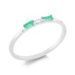 Farbstein Weißgold 18kt 0,05 Diamantringe Farbstein 0,1 ct - 1FJ75