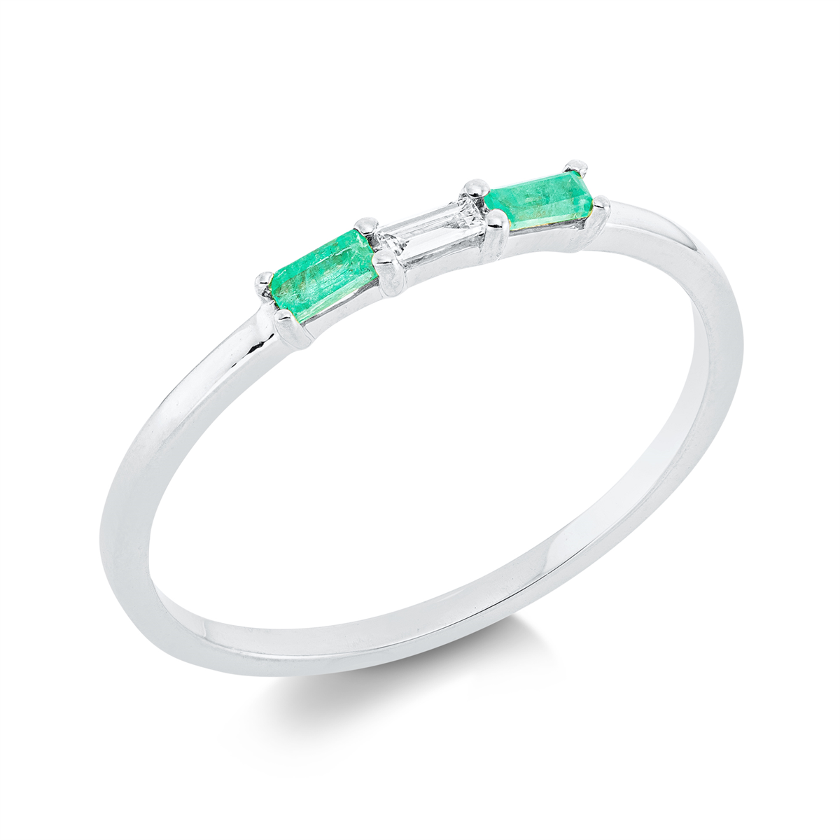 1FJ75W Farbstein Weißgold 18kt 0,05 Diamantringe Farbstein 0,1 ct - 1FJ75 – Bild 1