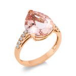 Farbstein 3er-Krappe Rosegold 18kt 0,21 Diamantringe Farbstein 4,9 ct - 1FO37