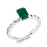 Farbstein Weißgold 18kt 0,40 Diamantringe Farbstein 1,1 ct - 1FP14