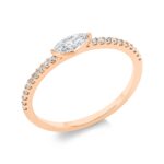 Solitaeire Rosegold 18kt 0,34 Diamantringe mit 21 Diamanten - 1FQ72
