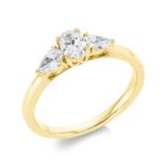 Solitaeire Gelbgold 18kt 0,79 Diamantringe mit 3 Diamanten - 1FR14