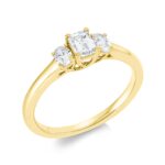 Solitaeire Gelbgold 18kt 0,62 Diamantringe mit 3 Diamanten - 1FR15
