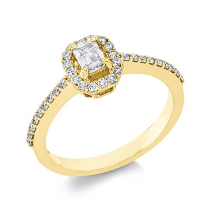 Solitaeire 4er-Krappe Gelbgold 18kt 0,49 Diamantringe mit 35 Diamanten - 1FS02