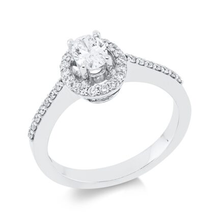 Solitaeire 4er-Krappe Weißgold 18kt 0,57 Diamantringe mit 33 Diamanten - 1FS04