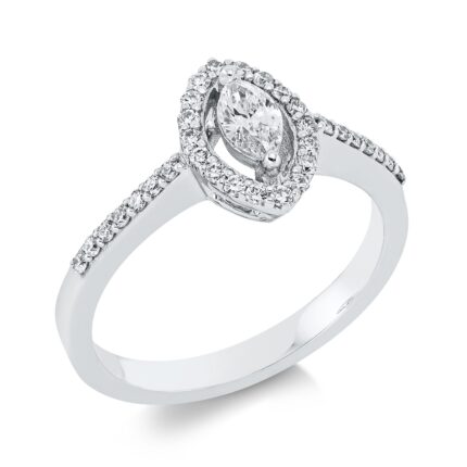 Solitaeire 2er-Krappe Weißgold 18kt 0,42 Diamantringe mit 33 Diamanten - 1FS05