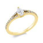 Solitaeire 3er-Krappe Gelbgold 18kt 0,51 Diamantringe mit 29 Diamanten - 1FS06