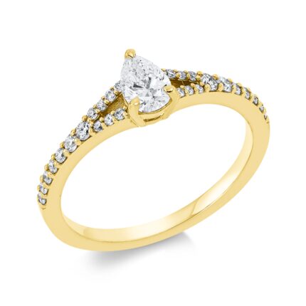 Solitaeire 3er-Krappe Gelbgold 18kt 0,51 Diamantringe mit 29 Diamanten - 1FS06
