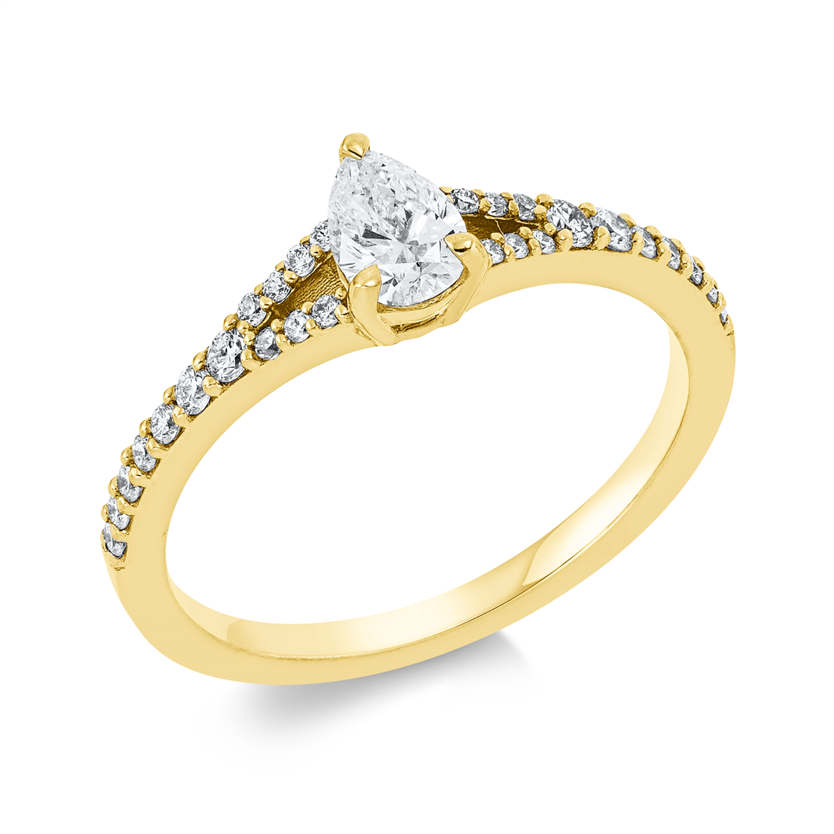1FS06G Solitaeire 3er-Krappe Gelbgold 18kt 0,51 Diamantringe mit 29 Diamanten - 1FS06 – Bild 1