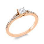 Solitaeire 4er-Krappe Rosegold 18kt 0,49 Diamantringe mit 27 Diamanten - 1FS09
