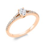 Solitaeire 4er-Krappe Rosegold 18kt 0,51 Diamantringe mit 27 Diamanten - 1FS10