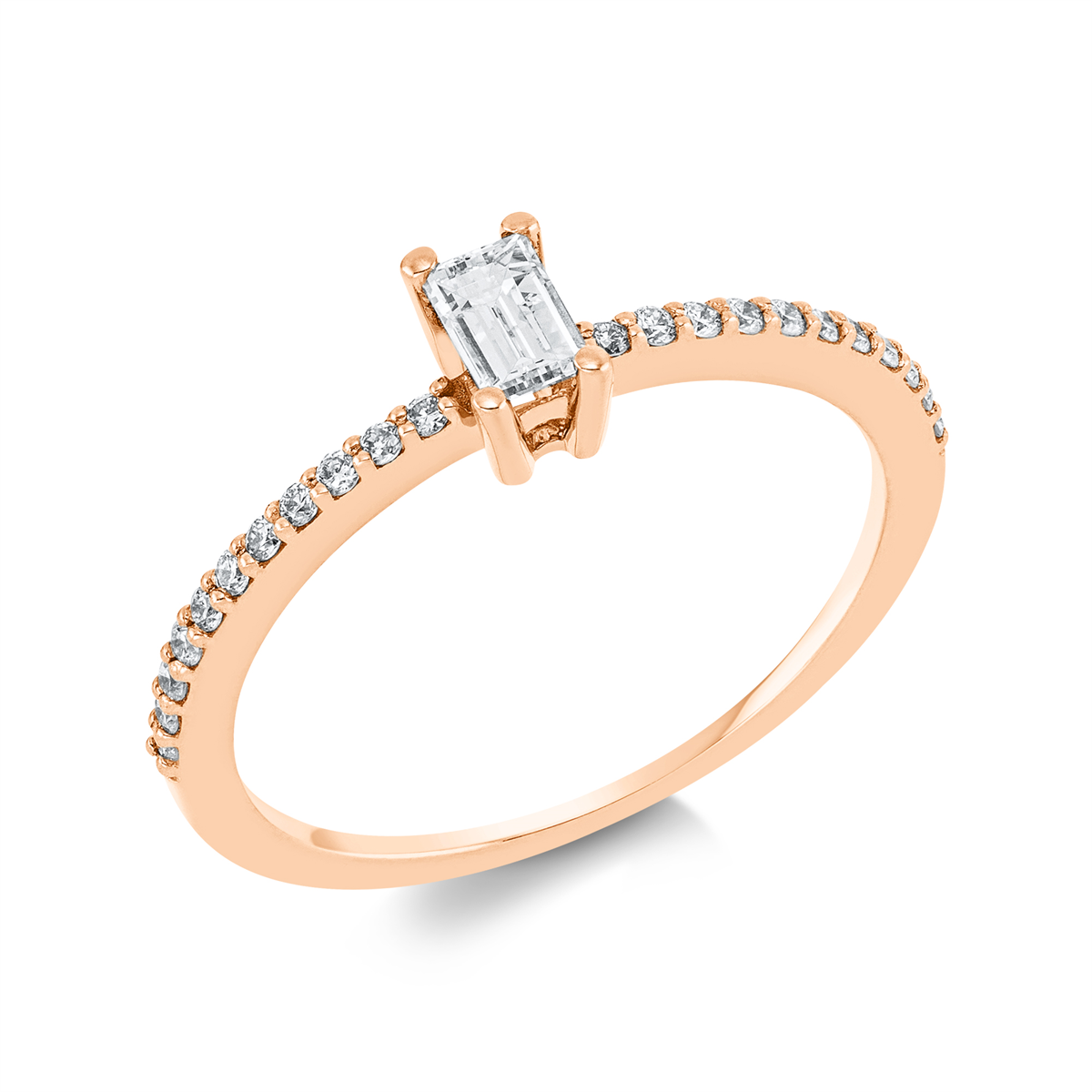 1FS16R Solitaeire 4er-Krappe Rosegold 18kt 0,32 Diamantringe mit 23 Diamanten - 1FS16 – Bild 1