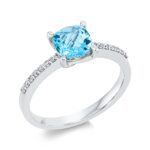 Farbstein 4er-Krappe Weißgold 18kt 0,10 Diamantringe Farbstein 1,17 ct - 1FS59