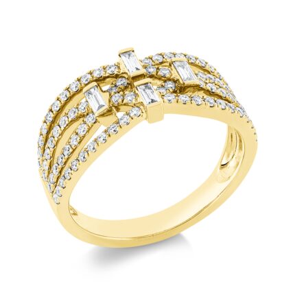 Baguette Gelbgold 18kt 0,63 Diamantringe mit 88 Diamanten - 1FU31