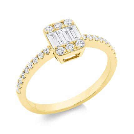 Baguette Gelbgold 18kt 0,49 Diamantringe mit 27 Diamanten - 1FU89
