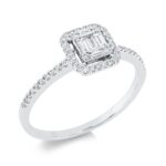Baguette Weißgold 18kt 0,26 Diamantringe mit 55 Diamanten - 1FU90