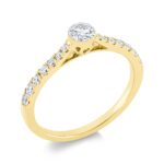 Solitaeire Gelbgold 18kt 0,50 Diamantringe mit 15 Diamanten - 1FX50