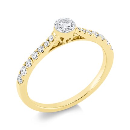 Solitaeire Gelbgold 18kt 0,50 Diamantringe mit 15 Diamanten - 1FX50