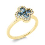 Farbstein Gelbgold 18kt 0,15 Diamantringe Farbstein 0,67 ct - 1FX59