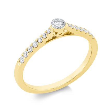 Solitaeire Gelbgold 18kt 0,30 Diamantringe mit 15 Diamanten - 1FX65