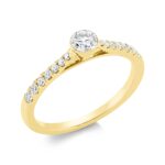 Solitaeire Gelbgold 18kt 0,41 Diamantringe mit 15 Diamanten - 1FX66