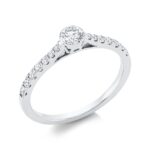 Solitaeire Weißgold 18kt 0,50 Diamantringe mit 15 Diamanten - 1FX67