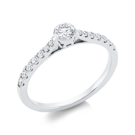 Solitaeire Weißgold 18kt 0,50 Diamantringe mit 15 Diamanten - 1FX67