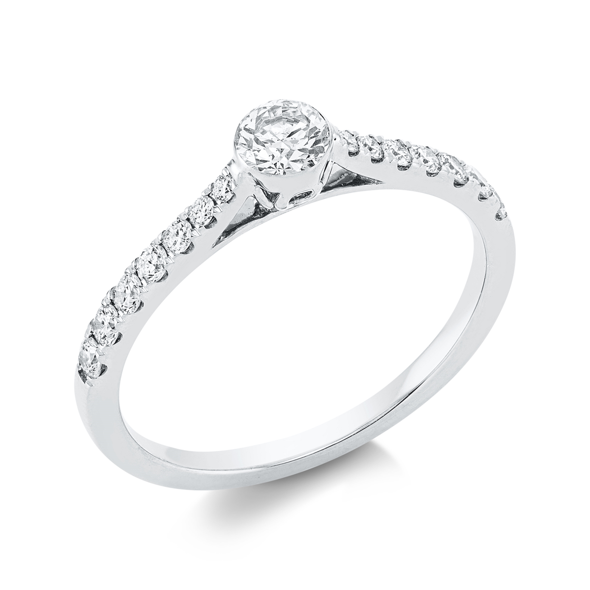 1FX67W Solitaeire Weißgold 18kt 0,50 Diamantringe mit 15 Diamanten - 1FX67 – Bild 1