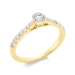 Solitaeire Gelbgold 18kt 0,58 Diamantringe mit 15 Diamanten - 1FX68