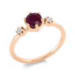 Farbstein Rosegold 18kt 0,08 Diamantringe Farbstein 0,7 ct - 1FX69