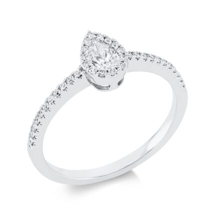 Solitaeire Weißgold 18kt 0,39 Diamantringe mit 37 Diamanten - 1FZ76