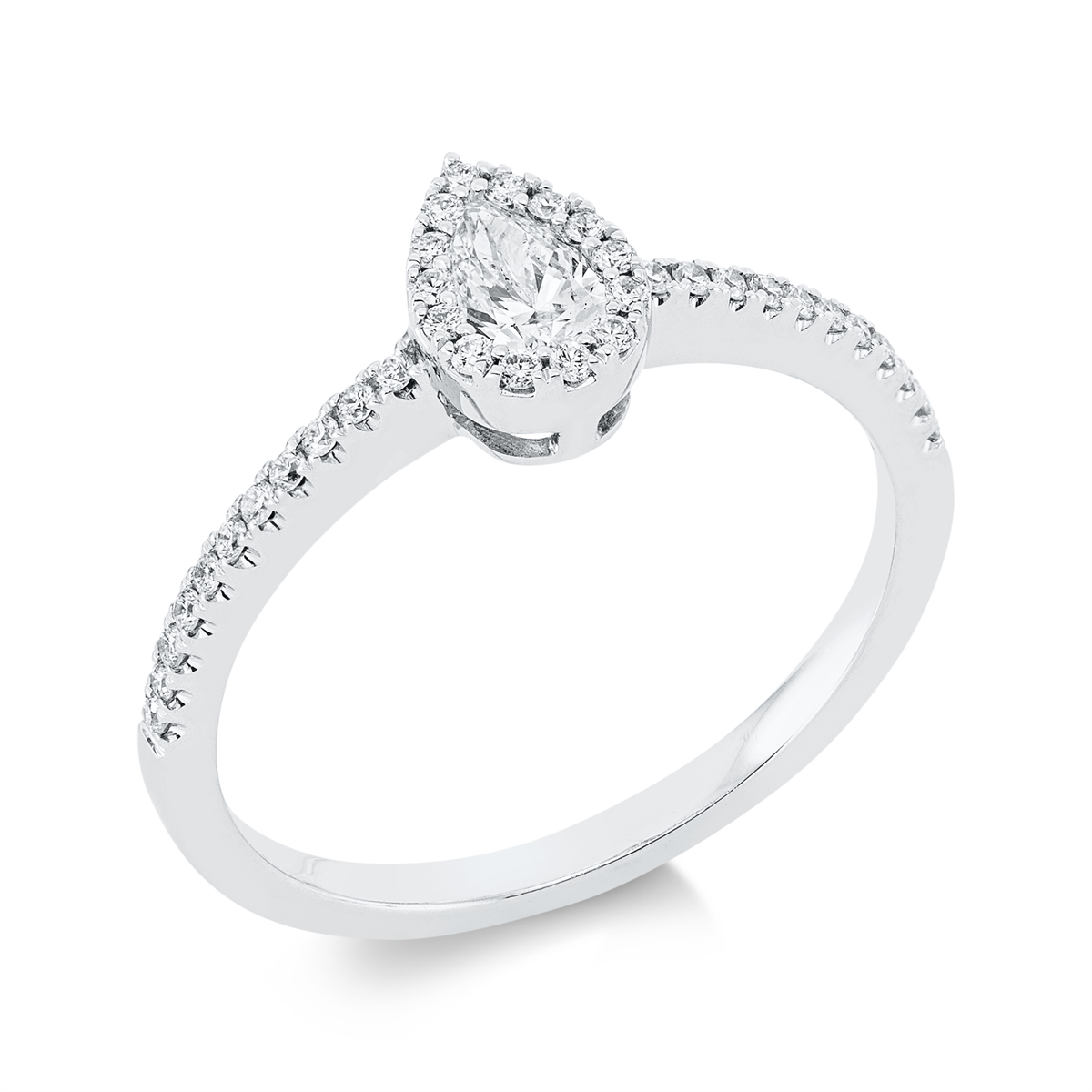 1FZ76W Solitaeire Weißgold 18kt 0,39 Diamantringe mit 37 Diamanten - 1FZ76 – Bild 1