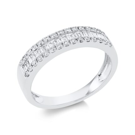 Baguette Weißgold 18kt 0,58 Diamantringe mit 50 Diamanten - 1GC95