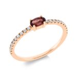Farbstein Rosegold 18kt 0,16 Diamantringe Farbstein 0,23 ct - 1GD24