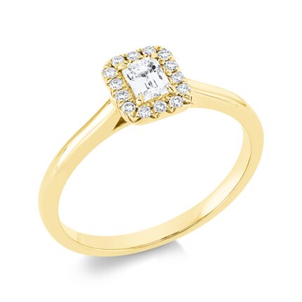 Solitaeire Gelbgold 18kt 0,37 Diamantringe mit 15 Diamanten - 1GD68