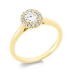 Solitaeire Gelbgold 18kt 0,65 Diamantringe mit 17 Diamanten - 1GD72