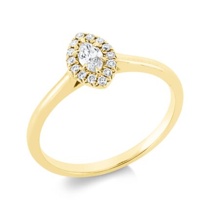 Solitaeire Gelbgold 18kt 0,27 Diamantringe mit 15 Diamanten - 1GD73