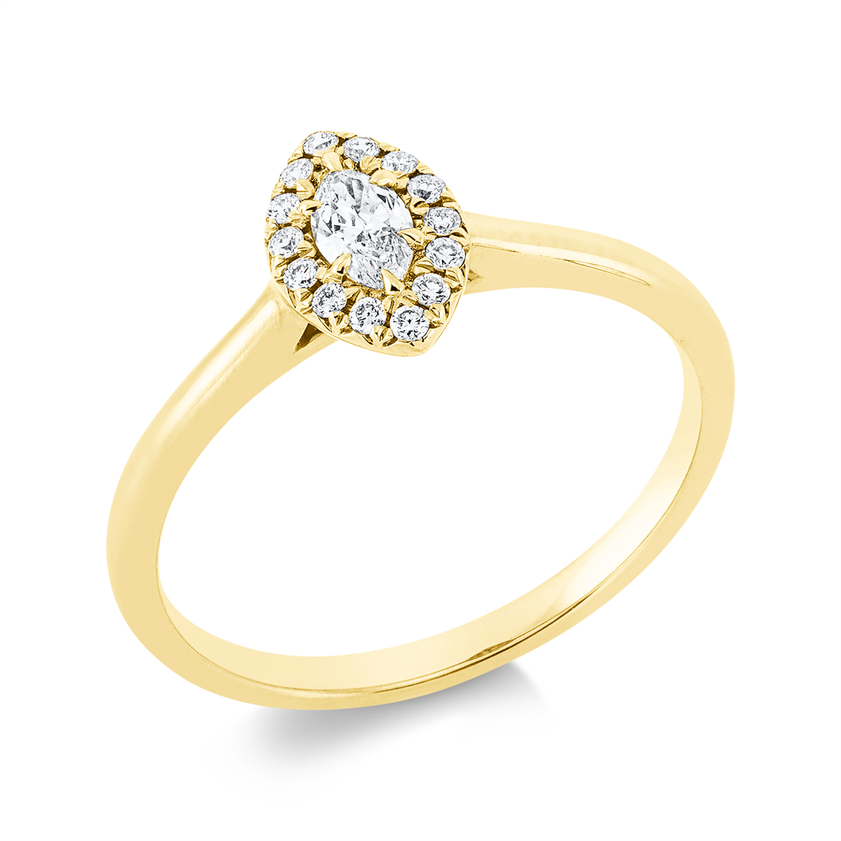 1GD73G Solitaeire Gelbgold 18kt 0,27 Diamantringe mit 15 Diamanten - 1GD73 – Bild 1