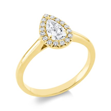 Solitaeire Gelbgold 18kt 0,68 Diamantringe mit 17 Diamanten - 1GD76