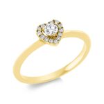 Solitaeire Gelbgold 18kt 0,18 Diamantringe mit 15 Diamanten - 1GE17