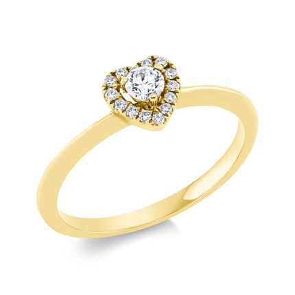Solitaeire Gelbgold 18kt 0,18 Diamantringe mit 15 Diamanten - 1GE17