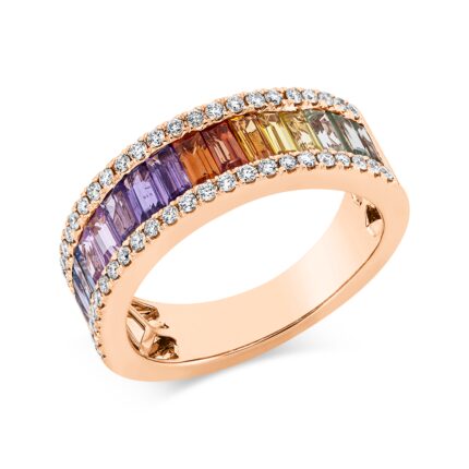 Farbstein Rosegold 18kt 0,31 Diamantringe Farbstein 2,2 ct - 1GE95