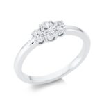 Solitaeire Weißgold 18kt 0,45 Diamantringe mit 3 Diamanten - 1GF66