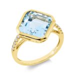 Farbstein Gelbgold 18kt 0,13 Diamantringe Farbstein 6,7 ct - 1GG33