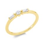 Baguette Gelbgold 18kt 0,17 Diamantringe mit 3 Diamanten - 1GG41